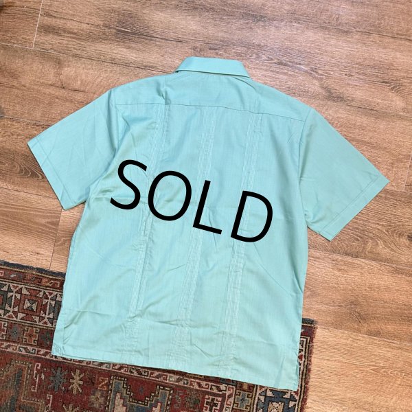 画像3: ビンテージ【HABAND】ハバンド【エメラルドグリーン】【キューバシャツ】サイズL】   (3)