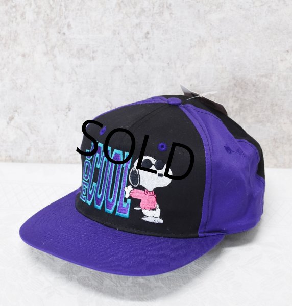 画像3: 【デッドストック】【スヌーピー】【紫×黒刺繍】【コットンBBキャップ】   (3)
