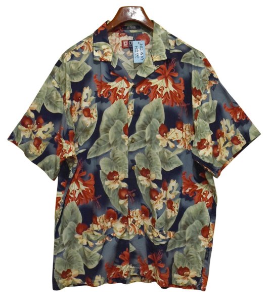 画像1: 【CHAPS】チャップス【ラルフローレン】POLO RALPH LAUREN 【青×ハイビスカス】【レーヨン×コットン】【アロハシャツ】【サイズＸＬ】   (1)