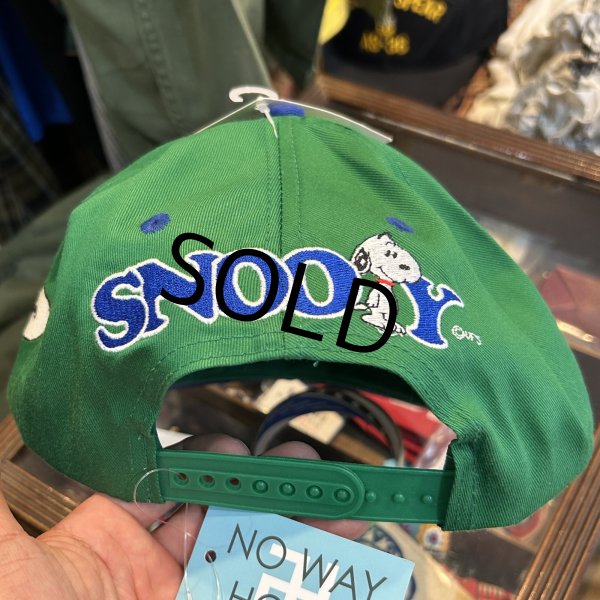 画像5: 【デッドストック】【スヌーピー】【緑×青】【コットン】【ベースボールキャップ】   (5)