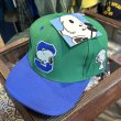 画像1: 【デッドストック】【スヌーピー】【緑×青】【コットン】【ベースボールキャップ】   (1)