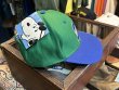 画像4: 【デッドストック】【スヌーピー】【緑×青】【コットン】【ベースボールキャップ】   (4)