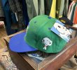 画像3: 【デッドストック】【スヌーピー】【緑×青】【コットン】【ベースボールキャップ】   (3)