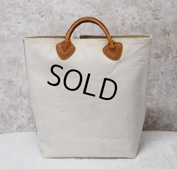 画像5: 【ビンテージ】L.L.bean【L.L.ビーン】【生成り】【レザーハンドル】【キャンバス】【カスタムトートバッグ】ビーントート  (5)