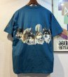画像3: 90's【USA製】【ビンテージ】【HABITAT】【オオカミ×月夜イラスト】【セルリアンブルー】【Tシャツ】【サイズL】  (3)