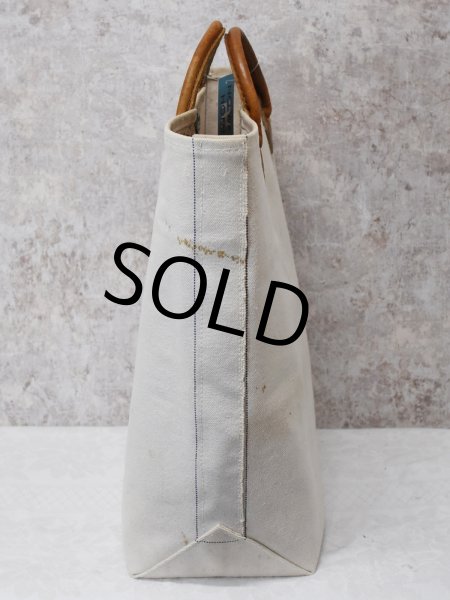 画像4: 【ビンテージ】L.L.bean【L.L.ビーン】【生成り】【レザーハンドル】【キャンバス】【カスタムトートバッグ】ビーントート  (4)