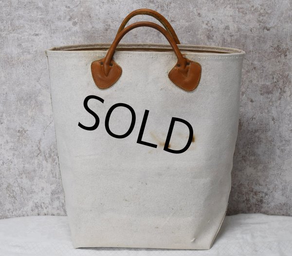 画像5: 【ビンテージ】L.L.bean【L.L.ビーン】【生成り】【レザーハンドル】【キャンバス】【カスタムトートバッグ】ビーントート  (5)