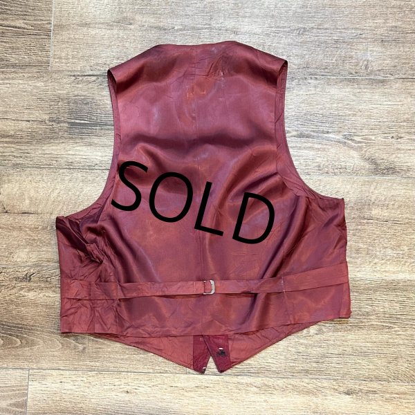 画像3: 50's ビンテージ【The UNION】馬車【ワインレッド】シルク【ベスト】【サイズM】  (3)
