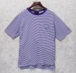 画像1: 【ビンテージ】【Abercrombie&Fitch】【アバクロンビー＆フィッチ】 【紫×白ボーダー】ポケット付き【コットン】【Tシャツ】【サイズＭ】  (1)