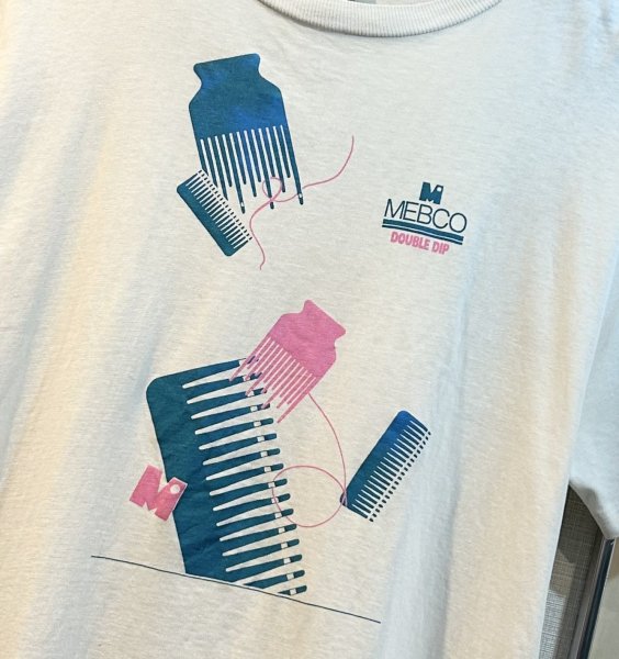 画像3: 90’s〜 ビンテージ【SIM】シングルステッチ【MEBCO】クシ【白】【Tシャツ】サイズXL  (3)