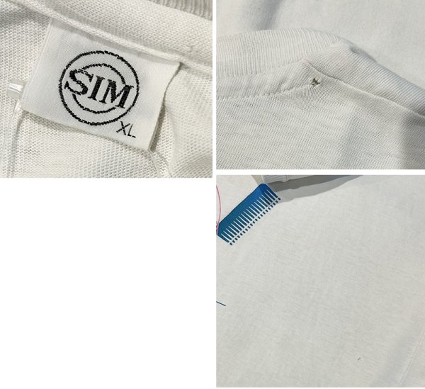 画像2: 90’s〜 ビンテージ【SIM】シングルステッチ【MEBCO】クシ【白】【Tシャツ】サイズXL  (2)
