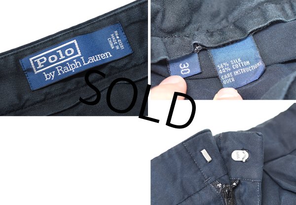 画像2: 【POLO RALPH LAUREN】オールド ラルフローレン【黒】【ショートパンツ】【短パン】【シルク×コットン】【サイズW30】  (2)
