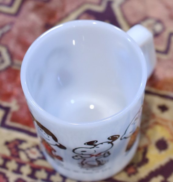 画像5: ビンテージ【FEDERAL】フェデラル【ホワイト】【スヌーピー】ミルクガラスマグ  (5)