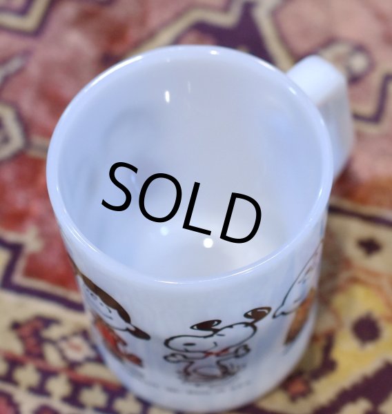 画像5: ビンテージ【FEDERAL】フェデラル【ホワイト】【スヌーピー】ミルクガラスマグ  (5)