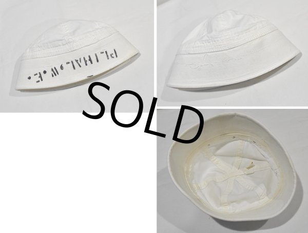 画像2: 40's~ ビンテージ【U.S.NAVY】【PLIHAL.W.E】ステンシル入り【セーラーハット】  (2)