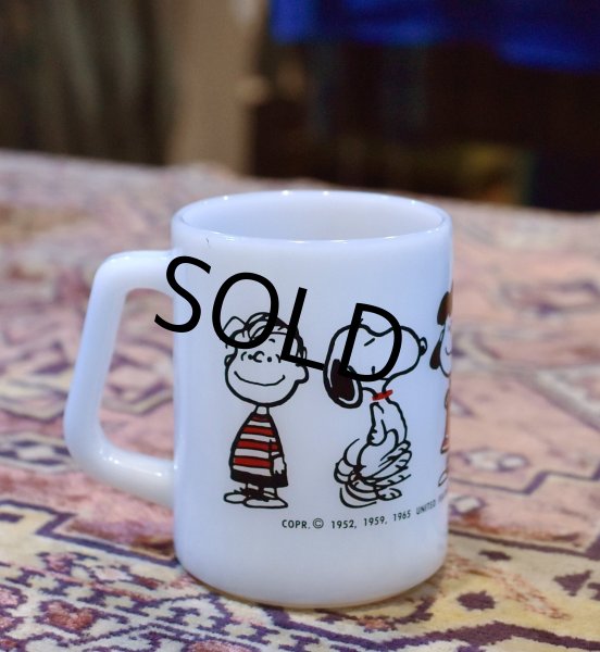 画像3: ビンテージ【FEDERAL】フェデラル【ホワイト】【スヌーピー】ミルクガラスマグ  (3)