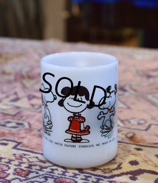 画像2: ビンテージ【FEDERAL】フェデラル【ホワイト】【スヌーピー】ミルクガラスマグ  (2)