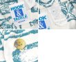 画像2: 【ビンテージ】【HOOK&TACKLE】【生成り×緑】魚柄【BDシャツ】半袖シャツ【サイズＭ】  (2)