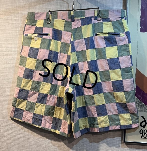画像3: 【BERLE】【緑×青×ピンク×黄色】【ショートパンツ】【パッチワーク】【短パン】【ｗ36】  (3)