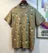 画像1: 【デッドストック】 90's【USA製】【ビンテージ】【rel・e・vant】レラバント【家】総柄【ベージュ】【Tシャツ】【サイズL程度】  (1)