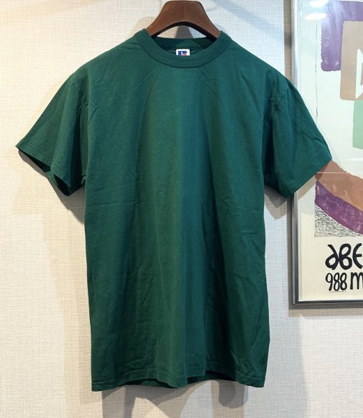 画像1: 90's【USA製】【デッドストック】【ラッセル】【緑】【無地】【Tシャツ】【サイズM】  (1)
