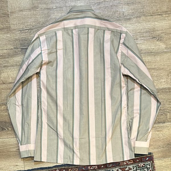 画像3: 90’s【pierre cardin】ピエールカルダン【ベージュｘブラウン×ピンク】【ストライプ】【シャツ】16 1/2-32 33  (3)