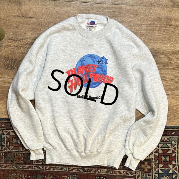 画像1: 90’s USA製【ビンテージ】【Planet hollywood】【プラネットハリウッド】【霜降りグレー】【スウェット】【サイズM】  (1)
