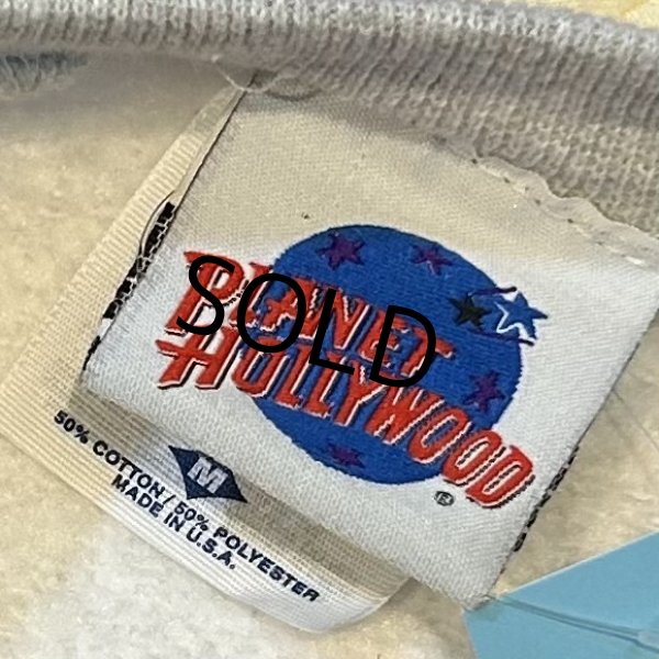 画像2: 90’s USA製【ビンテージ】【Planet hollywood】【プラネットハリウッド】【霜降りグレー】【スウェット】【サイズM】  (2)