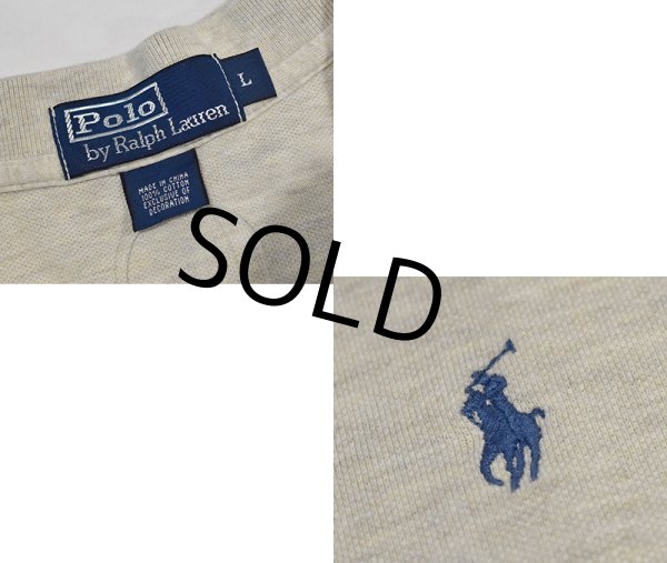 画像2: POLO ralph lauren【ラルフローレン】ビンテージ【オートミール】【コットン】【ポロシャツ】半袖シャツ【サイズL】  (2)