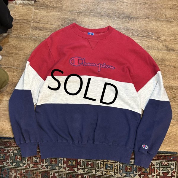 画像1: 90’s【USA製】ビンテージ【Champion】【チャンピオン】赤xグレーx紺【スウェット】【サイズXL】  (1)