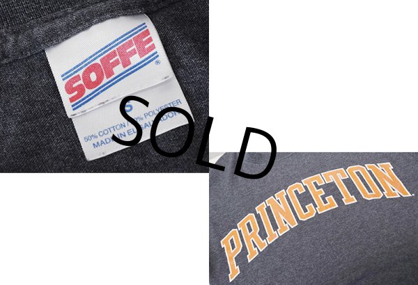 画像2: ビンテージ【SOFFE】ソフィー【PRINCETON】チャコール×オレンジ【Tシャツ】カレッジTシャツ【サイズS】  (2)
