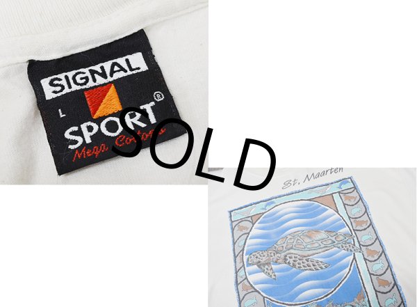 画像2: 【USA製】【ビンテージ】【Dt.Maarten】【オフホワイト】【亀プリント】【Tシャツ】【サイズL】  (2)