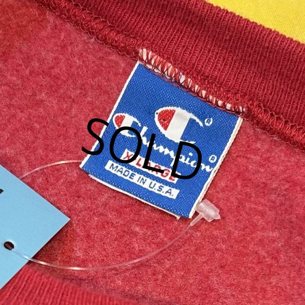 画像2: 90’s【USA製】ビンテージ【Champion】【チャンピオン】赤xグレーx紺【スウェット】【サイズXL】  (2)