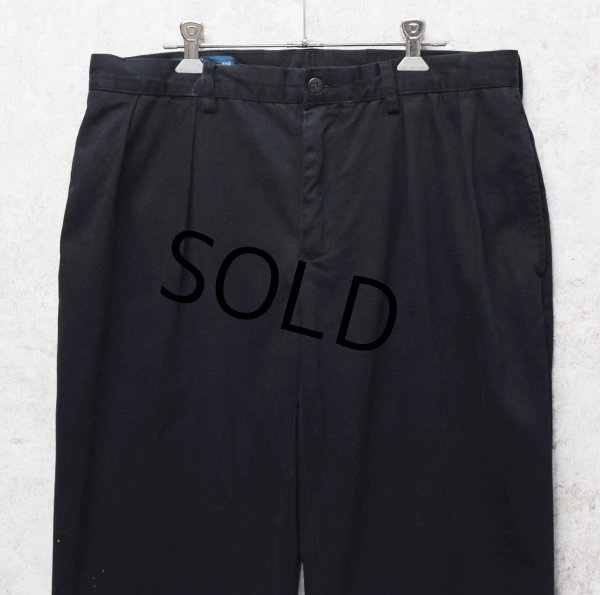 画像3: 【Ralph Lauren】ラルフローレン【黒】【ETHAN PANT】【イーサンパンツ】【2タック】【コットンパンツ】【34x32】  (3)