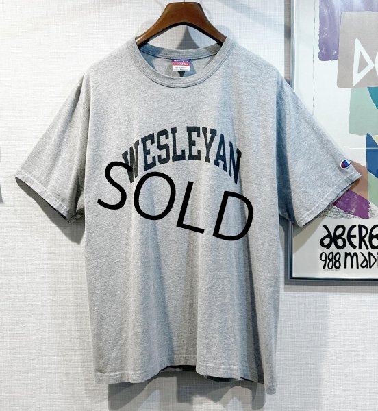画像1: ビンテージ チャンピオン【WESLEYAN】カレッジロゴ グレー【Ｔシャツ】【サイズL】  (1)