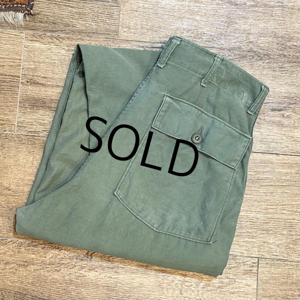 画像1: 70's【米軍実物】【ビンテージ】【ベイカーパンツ】UFOボタン【ユーティリティパンツ】【W30程度】  (1)