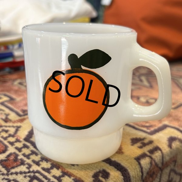 画像1: 【Fire King】【ファイヤーキング】【スーパーフルーツ】【オレンジ】【スタッキングマグ】【マグカップ】  (1)