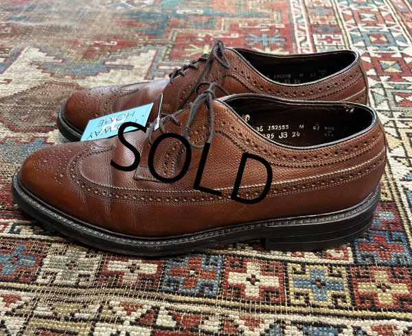 画像4: 【USA製】【ビンテージ】【フローシャイム】FLORSHEIM【ブラウン】メダリオン【ウィングチップシューズ】【10 3E】【28cm程度】  (4)
