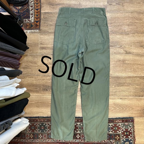 画像4: 70's【米軍実物】【ビンテージ】【ベイカーパンツ】UFOボタン【ユーティリティパンツ】【W30程度】  (4)