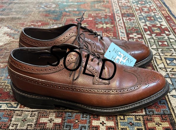 画像3: 【USA製】【ビンテージ】【フローシャイム】FLORSHEIM【ブラウン】メダリオン【ウィングチップシューズ】【10 3E】【28cm程度】  (3)