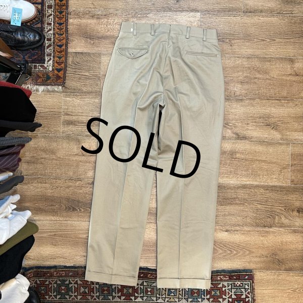 画像4: 【新品未使用】ビンテージ【ブルックスブラザーズ】【ベージュ】【2タック】【コットンパンツ】【スラックス】【W33程度】  (4)
