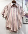 画像1: 70's~【ビンテージ】【HONORMAN】【ピンクストライプ】【ポリコットン】半袖シャツ【半袖コットンシャツ】【サイズ16-4】  (1)