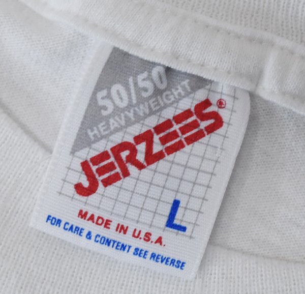 画像2: 90's【USA製】ビンテージ【ジャージーズ】【JERZEES BY RUSSELL】DENTON イラスト プリント【白】【Ｔシャツ】【サイズL】  (2)