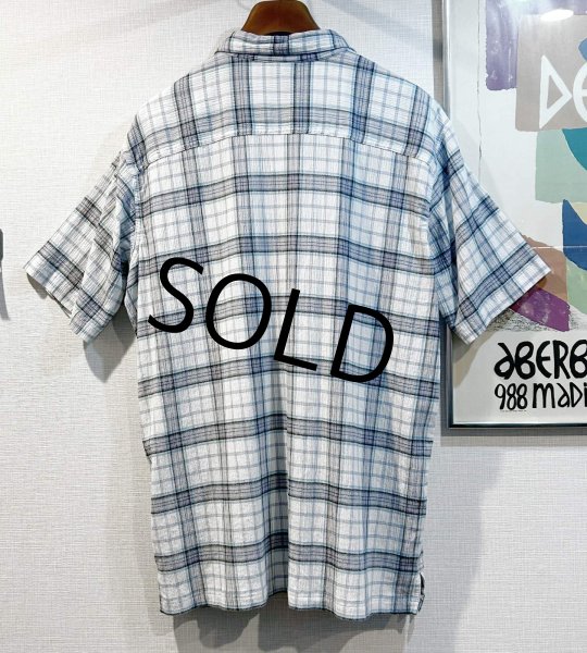 画像3: ビンテージ【パタゴニア】patagonia 白x水色xグレーx紫 チェック オーガニックコットン 半袖シャツ【サイズXL】  (3)