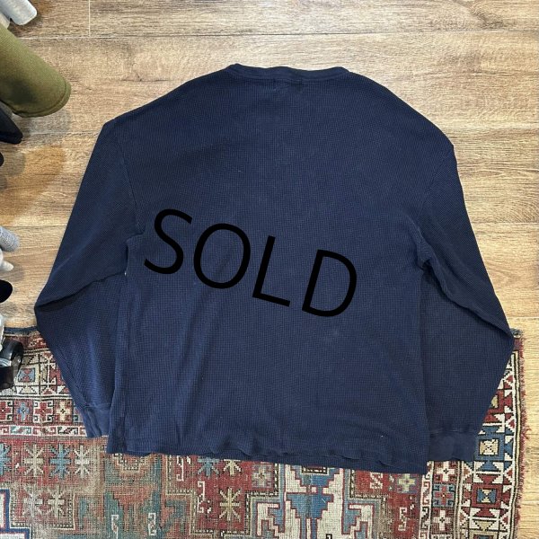 画像3: 90's∼ ビンテージ【Eddie Bauer】【エディーバウアー】【紺色】【無地】【サーマルロンT】【サイズM】  (3)