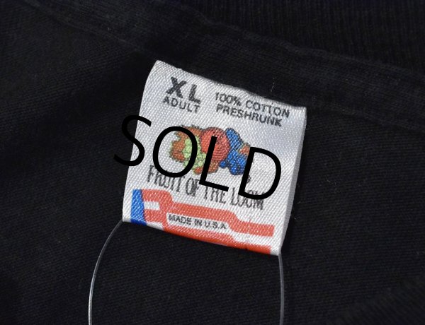 画像2: 90’s【USA製】【ビンテージ】フルーツオブザルーム【シングルステッチ】【JOLLY ROGERS】ドクロ  船【バックプリント付き】黒【Tシャツ】【サイズXL】  (2)