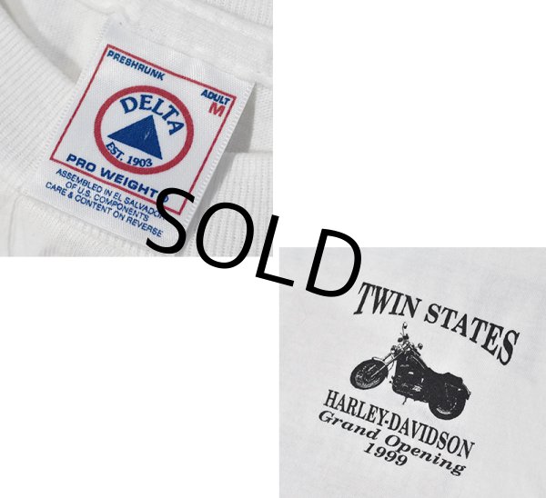 画像2: 90's【ビンテージ】ハーレーダビッドソン【HARLEY DAVIDSON】【TWIN SATES】【バックプリント付き】白【Tシャツ】【サイズM】  (2)