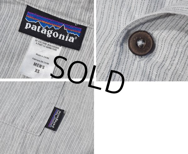 画像2: ビンテージ【パタゴニア】patagonia【ヘンプxコットン】【オフホワイト】ストライプ 半袖シャツ【サイズXS】  (2)