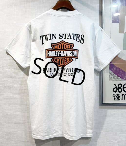 画像3: 90's【ビンテージ】ハーレーダビッドソン【HARLEY DAVIDSON】【TWIN SATES】【バックプリント付き】白【Tシャツ】【サイズM】  (3)