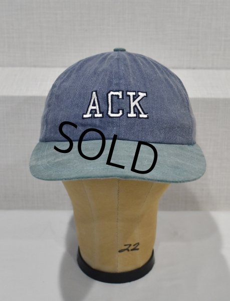 画像1: 【USA製】【ビンテージ】【ACK】【ブルーグレー×緑】【コットンキャップ】  (1)